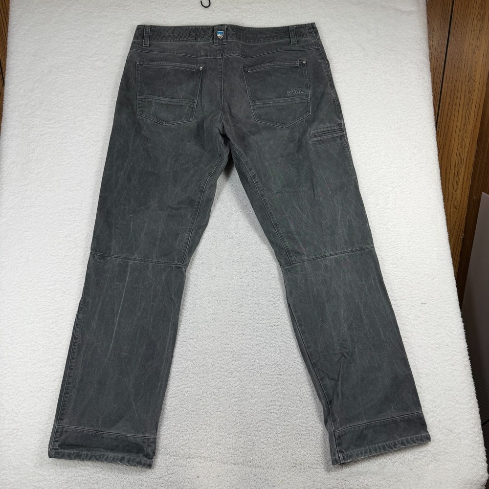 Kuhl Rydr Pants Mens 40x34 Gray Vintage Patina Dye Canvas Outdoors Work Hike - Picture 2 of 12